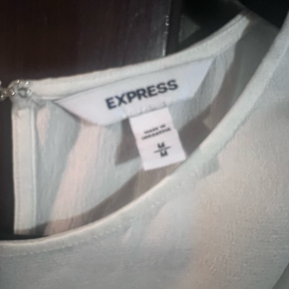 Express Cream Ruffle Accent Blouse - Picture 2 of 4